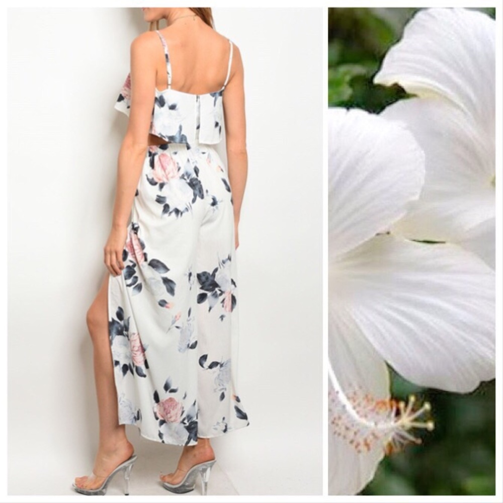 2 Piece Floral Jumpsuit - Picture 4 of 8